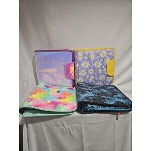 (4) 3 Ring Zipper Binder